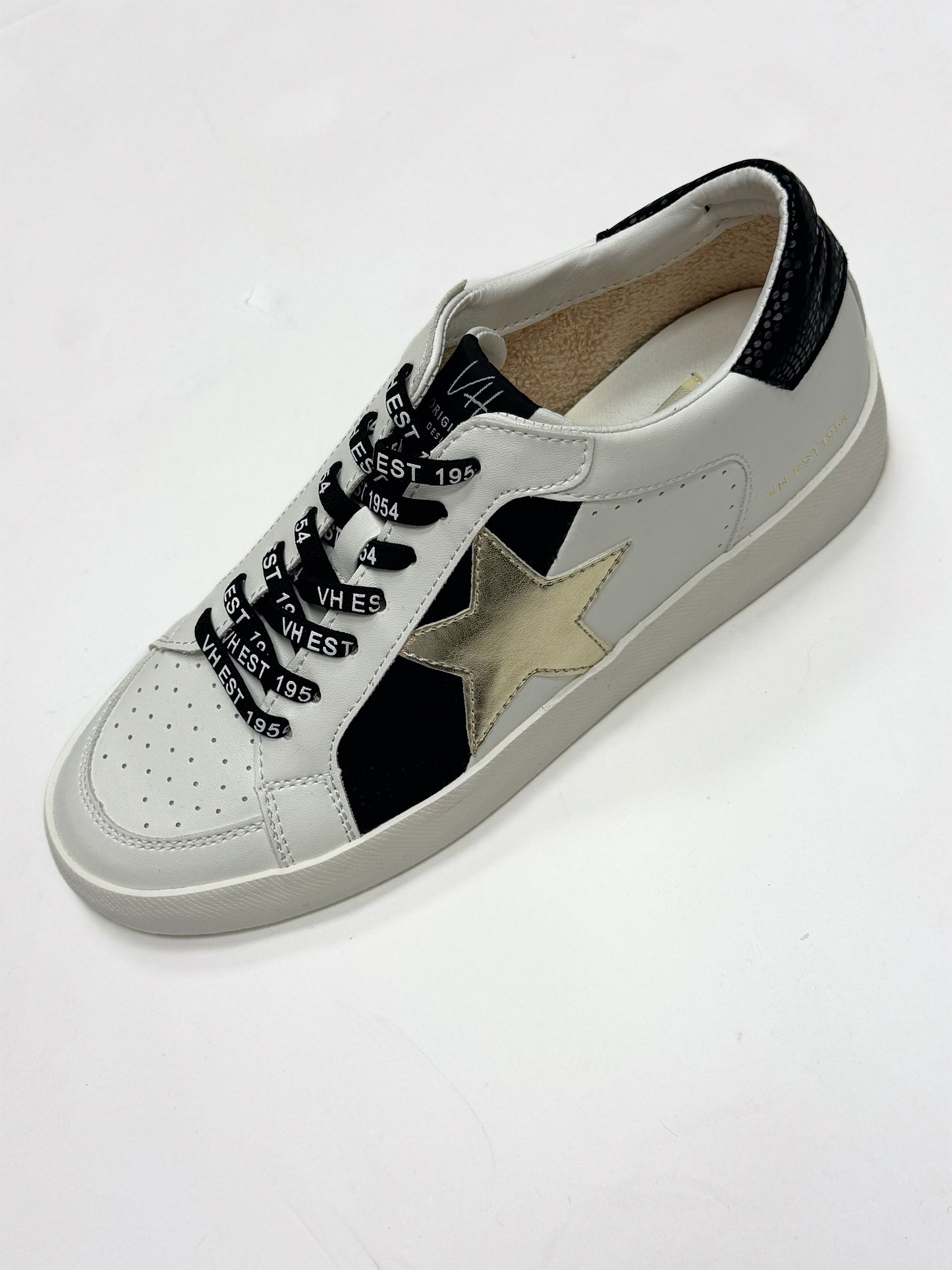 Vintage Havana Sneakers Black And White With gold Star