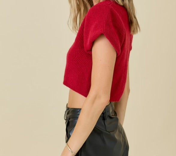 Carley Cropped Sweater - Diva Dolls Boutique