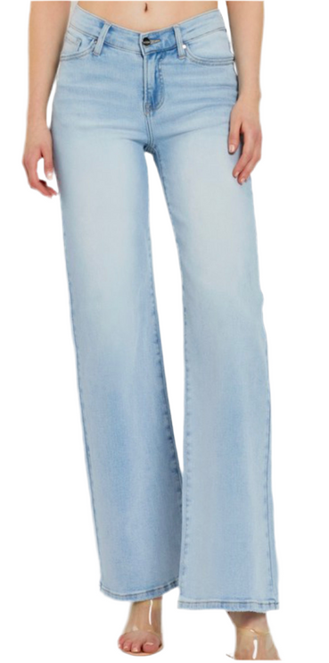 Vecca V Waist Wide Leg Jeans