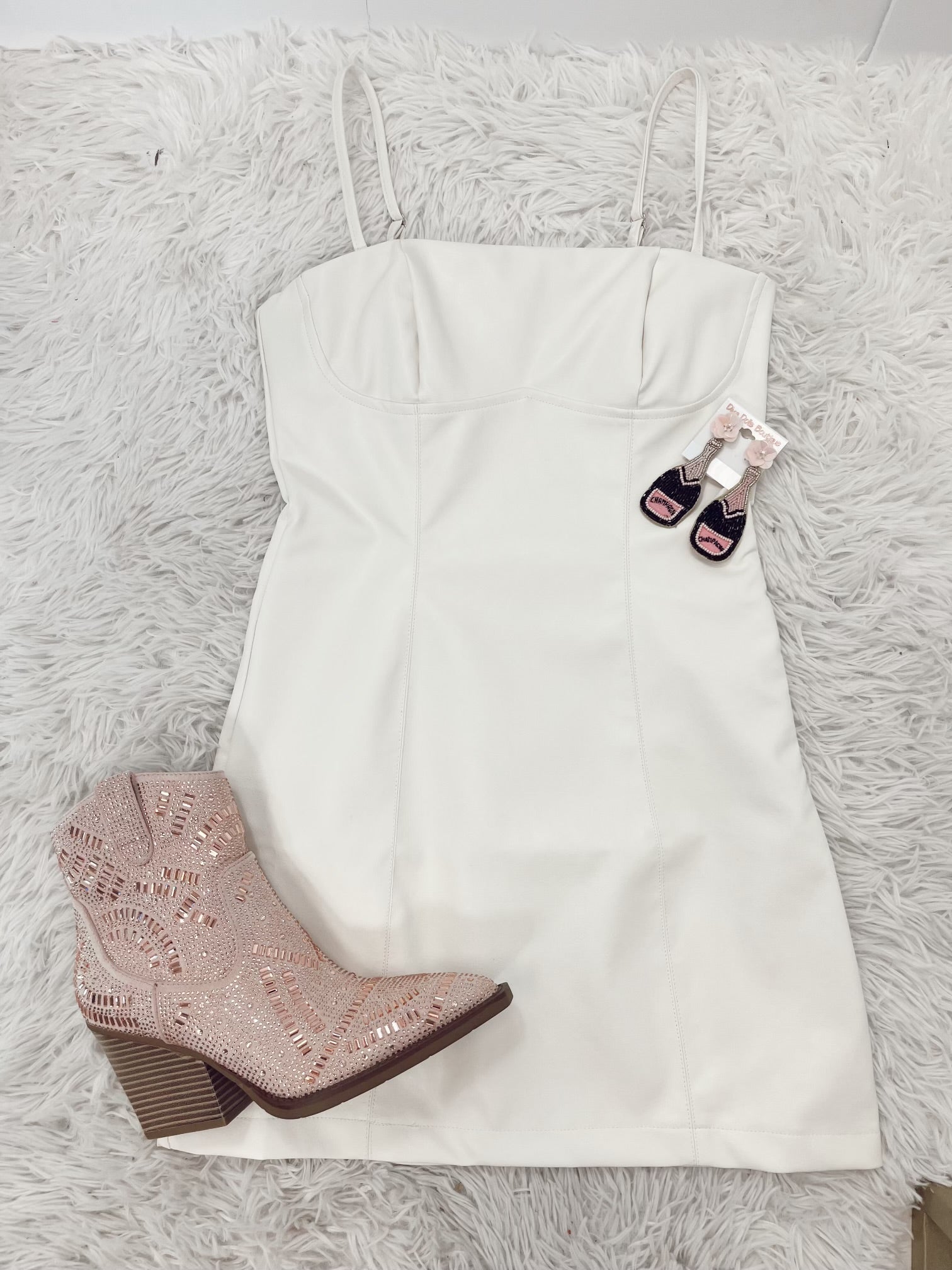 White Vegan Leather Dress