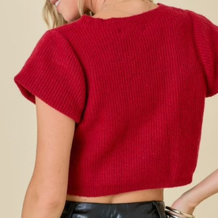 Carley Cropped Sweater - Diva Dolls Boutique