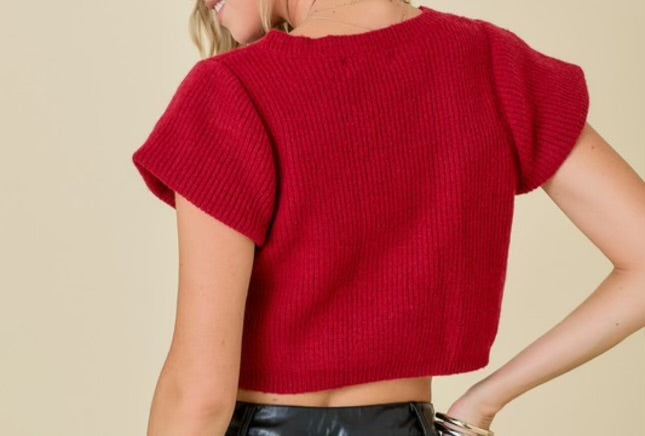 Carley Cropped Sweater - Diva Dolls Boutique