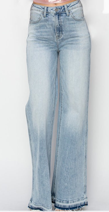 Selena Wide Legs Jeans - Diva Dolls Boutique