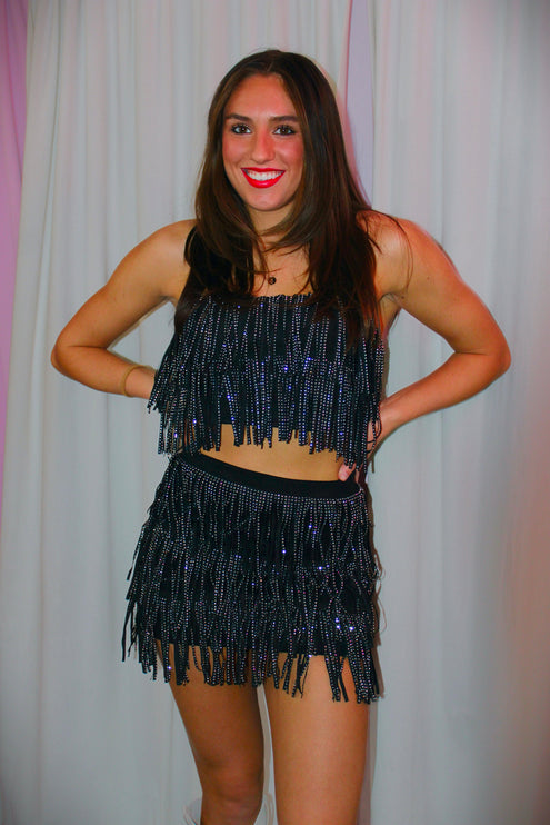 80's Mercedes-Sequin Fringe Set