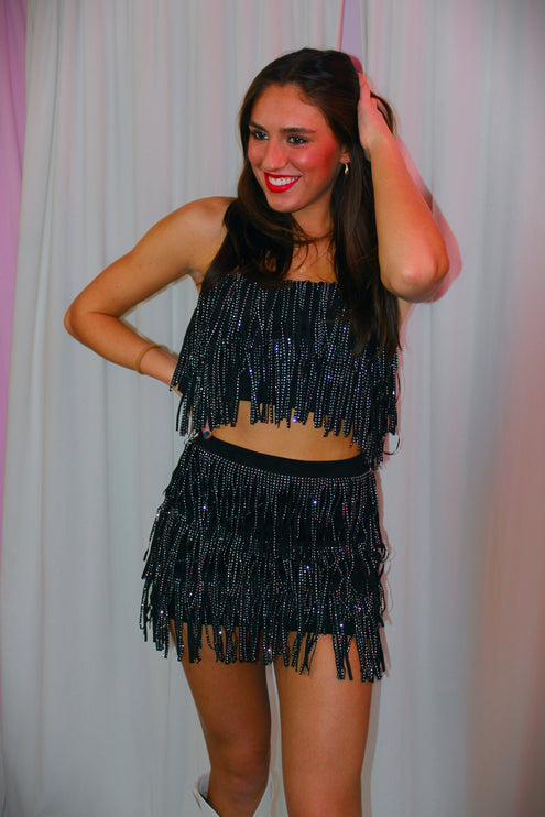 80's Mercedes-Sequin Fringe Set