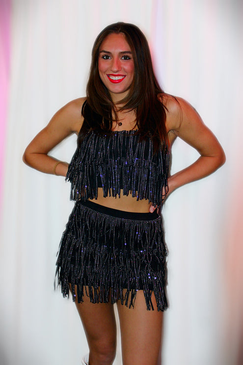 80's Mercedes-Sequin Fringe Set