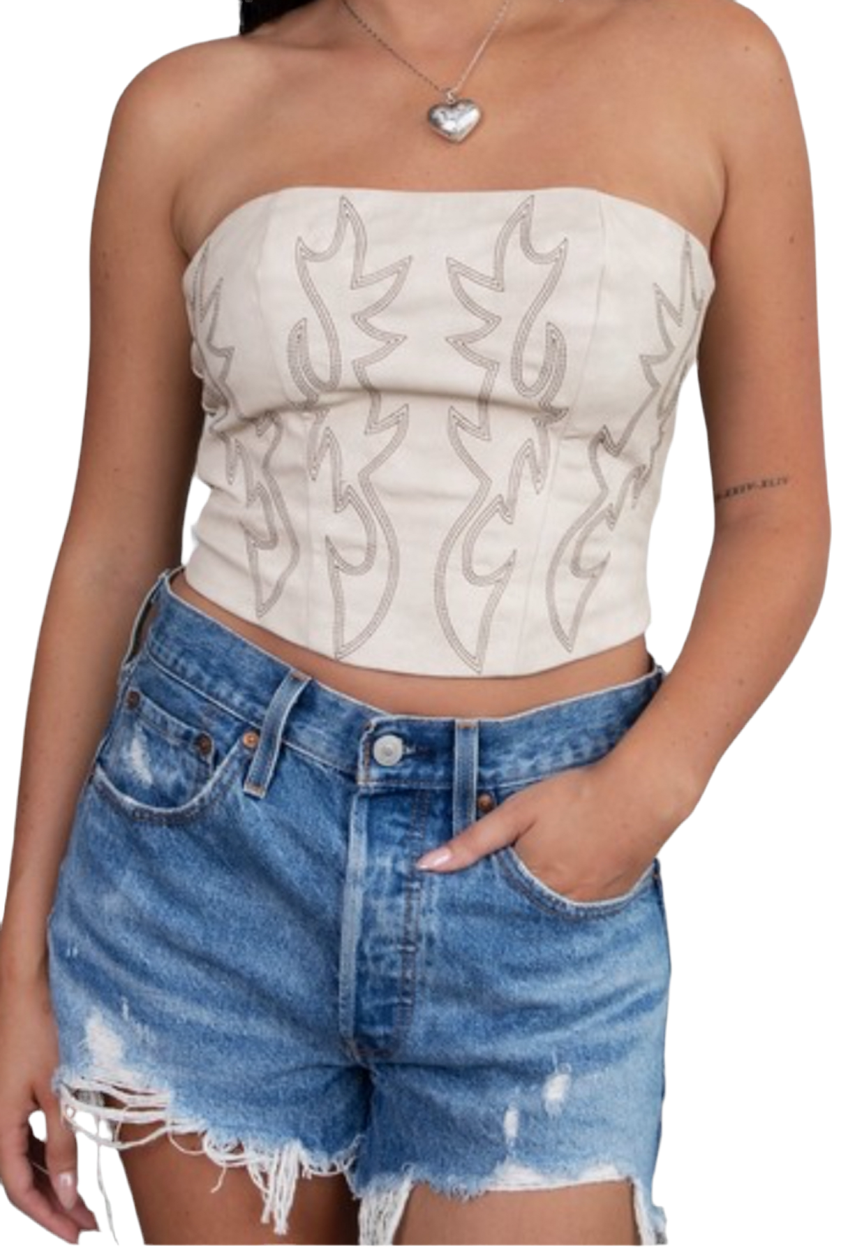 Sassy Suede Western Tube Top