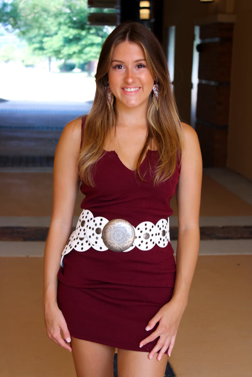 Mighty N Maroon Dress - Diva Dolls Boutique