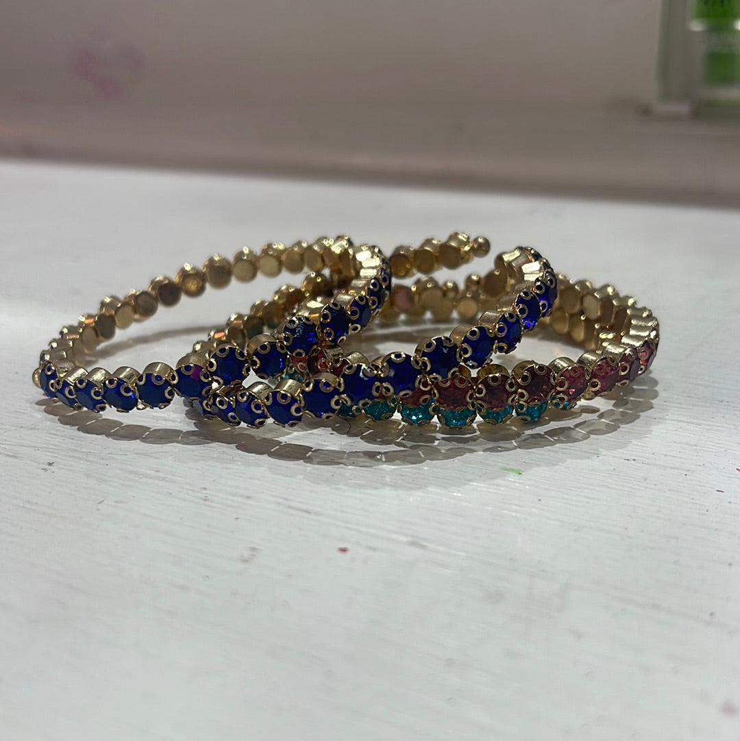 Multi Colored Stones Gold Bracelet