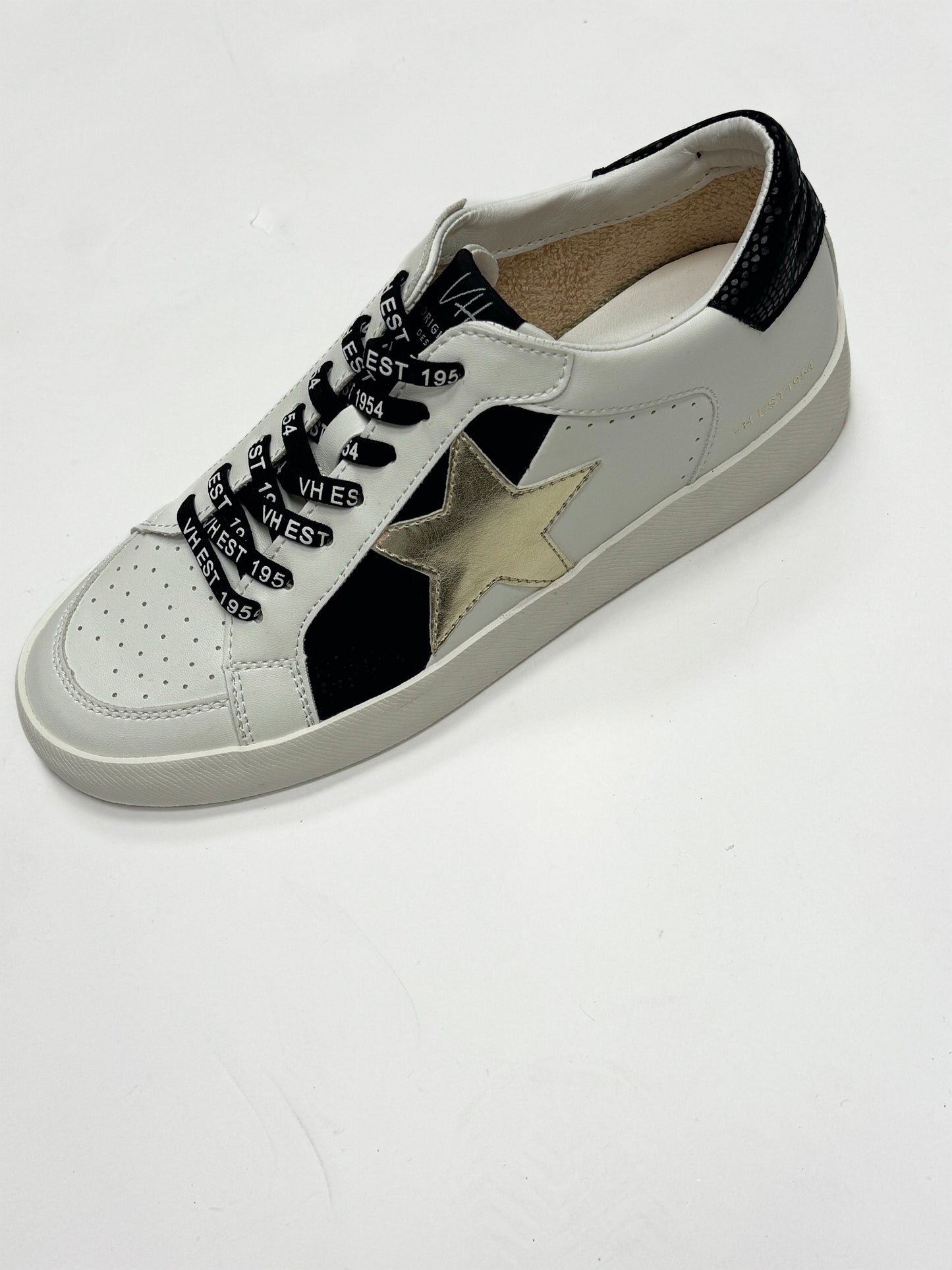 Vintage Havana Sneakers Black And White With gold Star