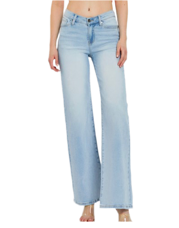 Vecca V Waist Wide Leg Jeans