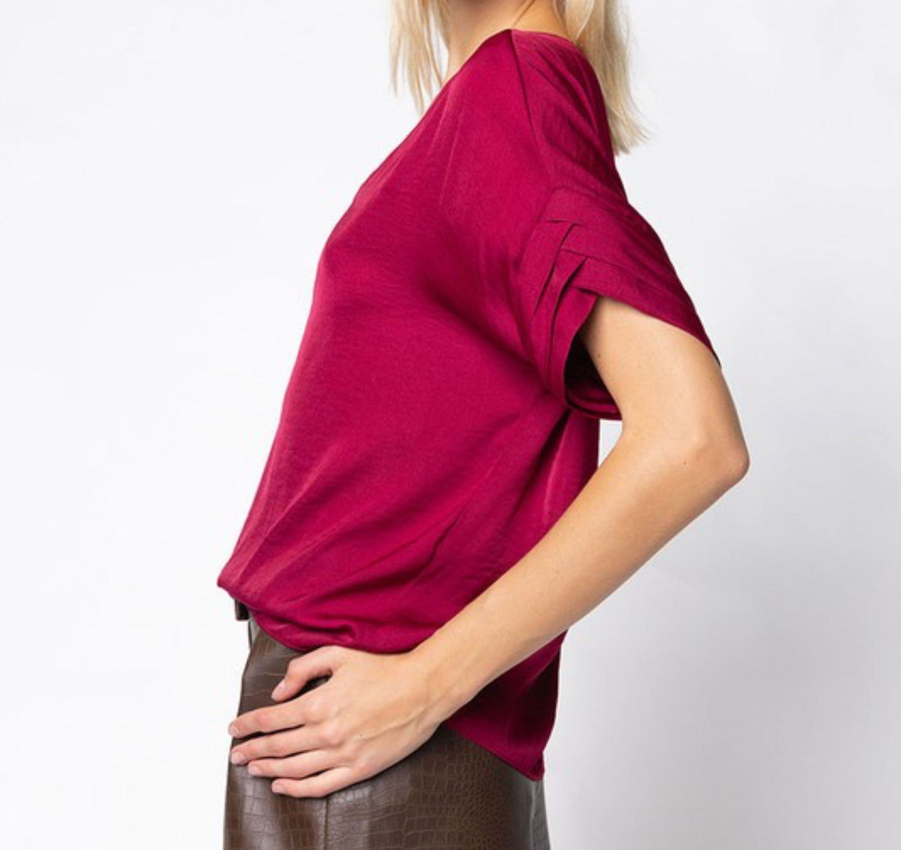 Vera V-Neck Satin Blouse