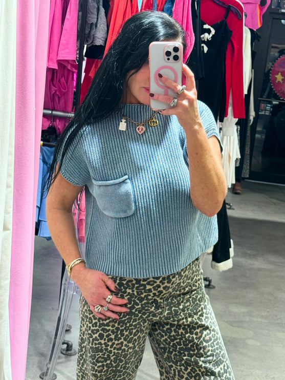 Devan Distressed Sweater Top - Diva Dolls Boutique