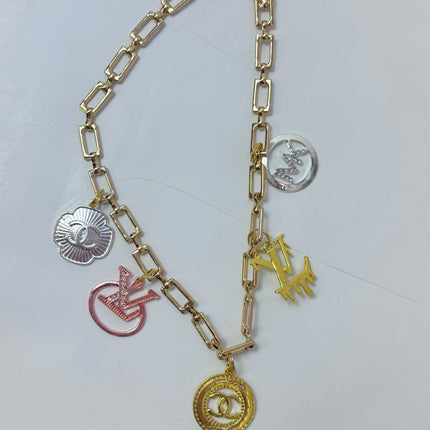 Upcycled Designer Charm Necklaces