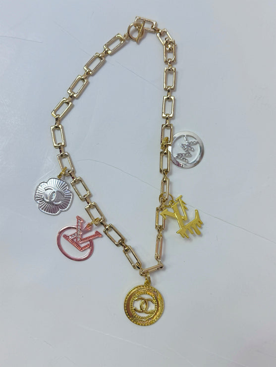 Upcycled Designer Charm Necklaces