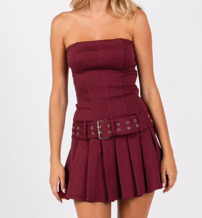 Megan Maroon Dress