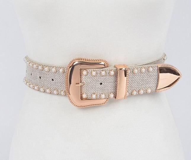 Linen Studded Belt