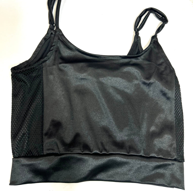 Nets- Crop Net Satin Tank