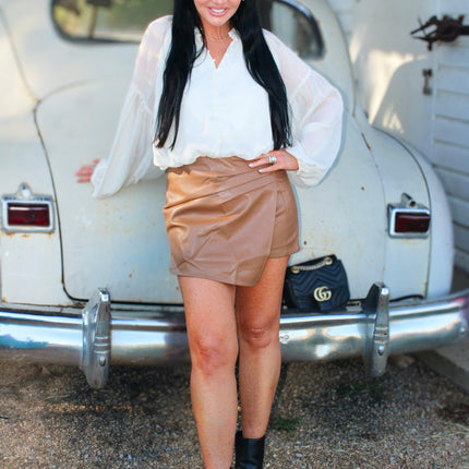 Pleats Wrap Mini Skort