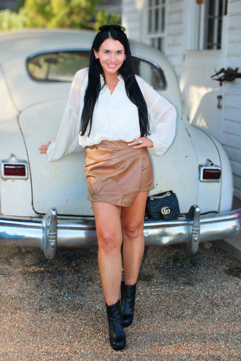 Pleats Wrap Mini Skort