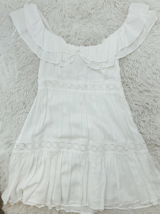 Scoop Neck Lace Trim Dress