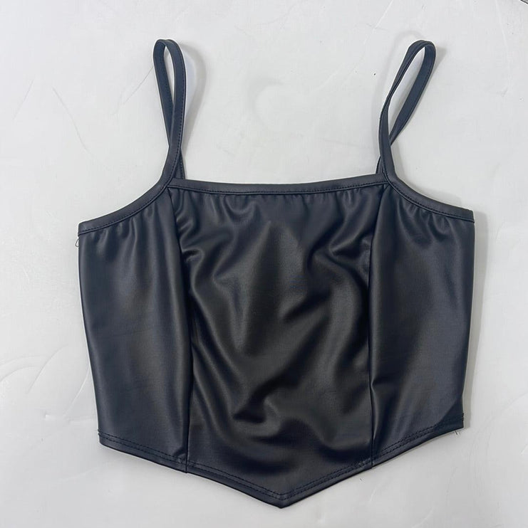 Vegan Leather Crop Top