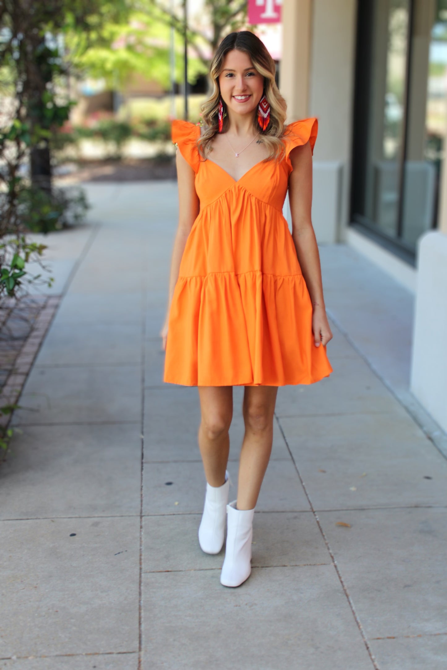 Orange U Glad- Ruffle Dress